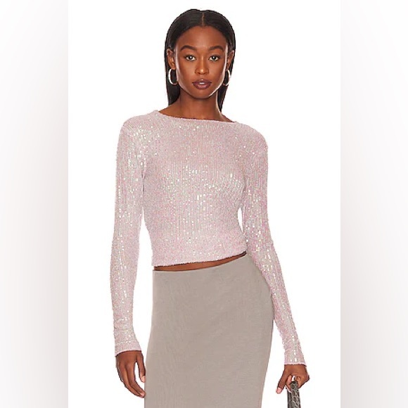 NWT free people Gold Rush Long Sleeve in Champagne Float size M - Picture 2 of 5